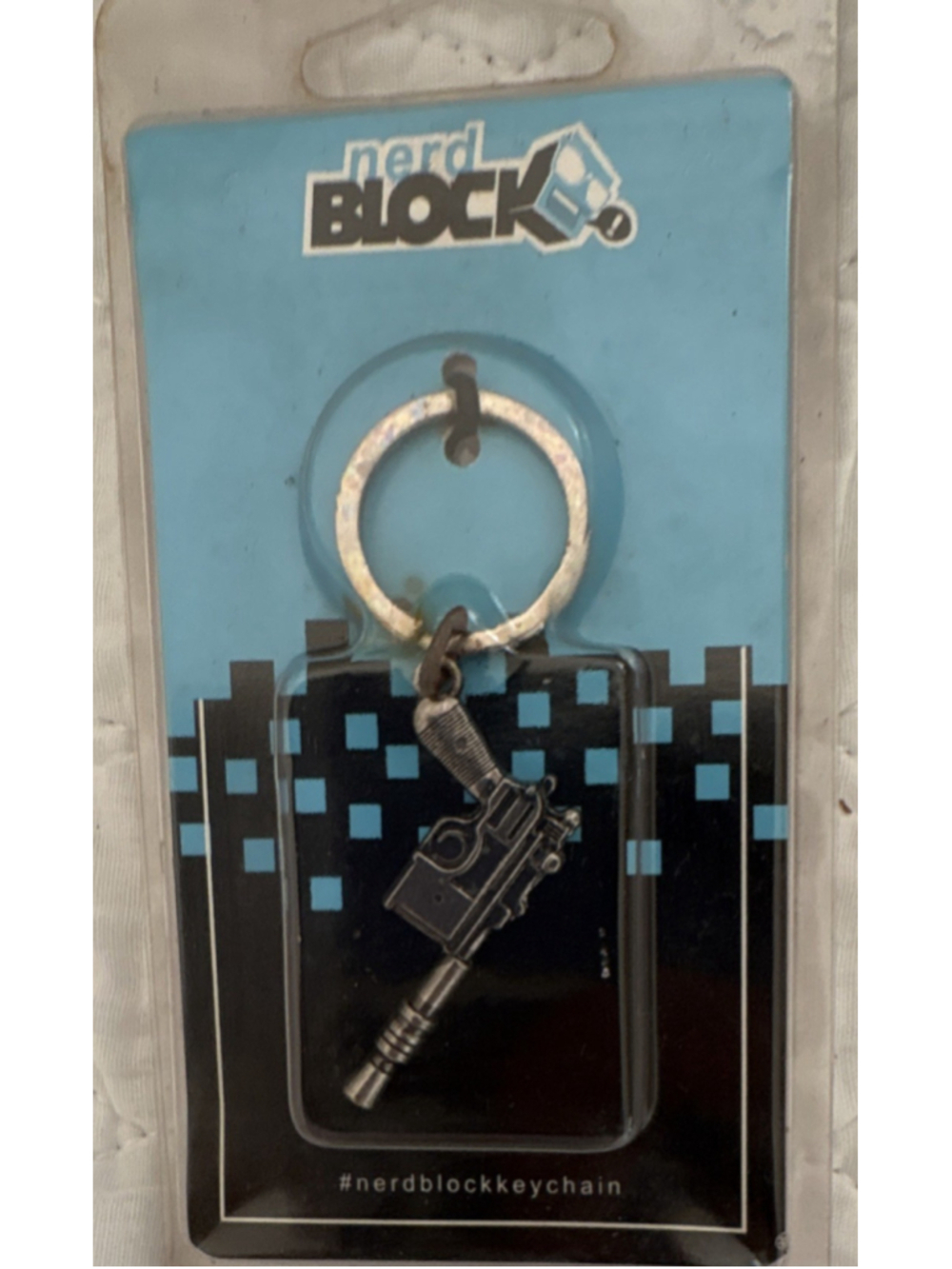 Nerd Block Nickel Plated Zinc Gun Keychain Detachable Keyring Military Theme